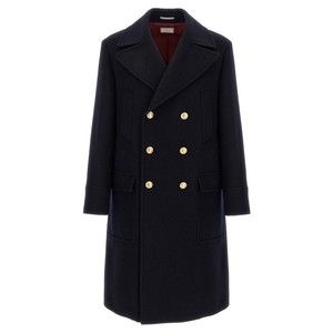 Brunello Cucinelli Double-Breasted Black Wool Coat - NWT